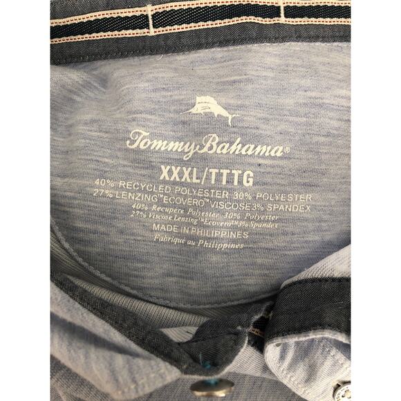 Tommy Bahama Polo Shirt Men's Size XXXL Heather Blue - Picture 7 of 8